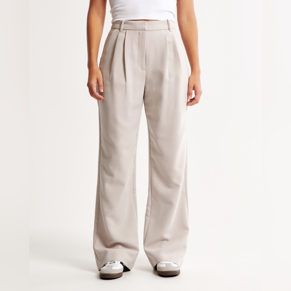 Curve Love A&F Sloane Tailored Pant Light Taupe Size 12